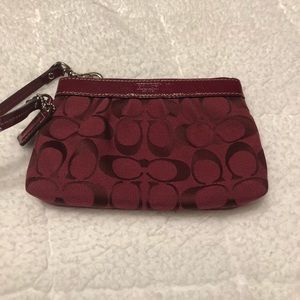 Coach Maroon color wristlet